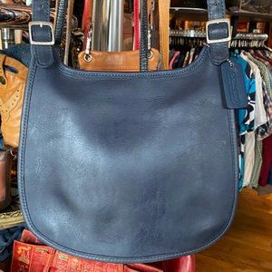 Timeless 90’s Vintage Coach Navy Leather Bag